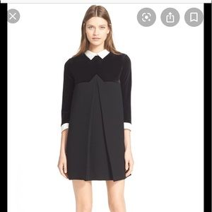 Kooples velvet yoke contrast collar dress petite